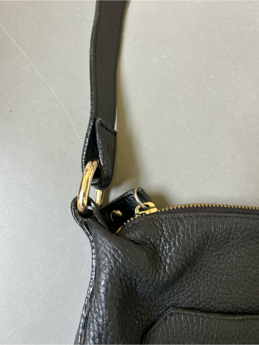 Furla Black Pebbled Leather Tote with Gold Logo - Picture 5 of 13